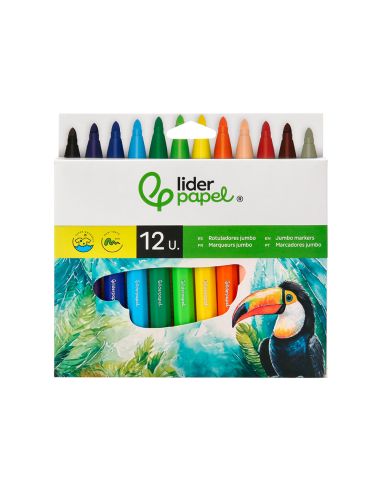 Rotulador Liderpapel Jumbo Caja De 12 Unidades Colores Surtidos