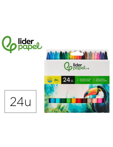 Rotulador Liderpapel Jumbo Caja De 24 Unidades Colores Surtidos