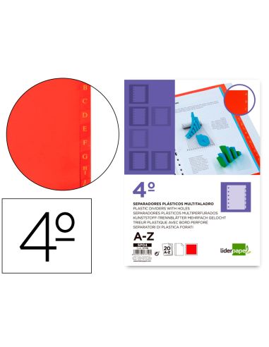 Separador Liderpapel Plastico Alfabetico A-Z Cuarto
