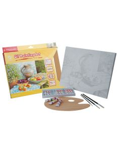 Set Pintura Al Oleo Lidercolor Contiene 1 Lienzo Imprimacion 30X40Cm 1 Paleta Madera 3 Brochas Tubos 12X12Ml Oleo 2
