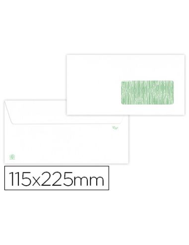 Sobre Liderpapel Blanco 115X225 Mm Ventana Derecha Solapa Tira Silicona Reciclado 90 Gr Caja De 500 Unidades