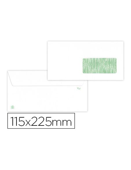 Sobre Liderpapel Blanco 115X225 Mm Ventana Derecha Solapa Tira Silicona Reciclado 90 Gr Caja De 500 Unidades