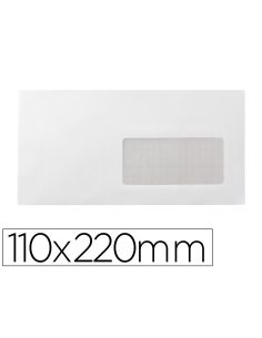 Sobre Liderpapel N 3 Blanco Din Americano Ventana Derecha 110X220 Mm Tira De Silicona Paquete De 25 Unidades