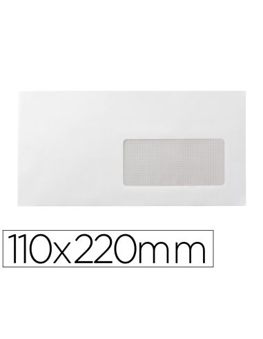 Sobre Liderpapel N 3 Blanco Din Americano Ventana Derecha 110X220 Mm Tira De Silicona Paquete De 25 Unidades