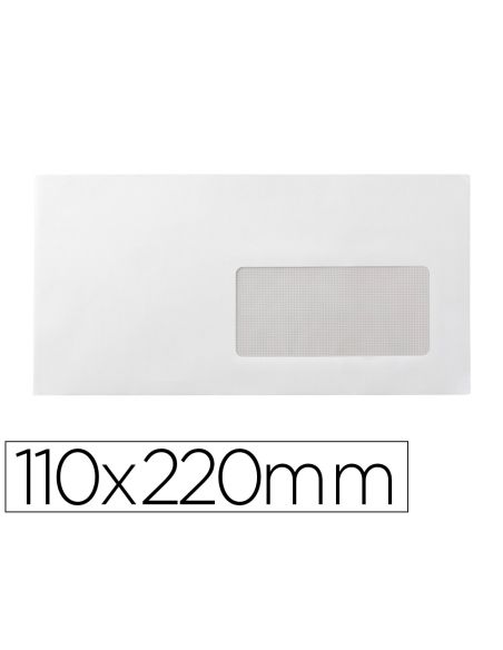 Sobre Liderpapel N 3 Blanco Din Americano Ventana Derecha 110X220 Mm Tira De Silicona Paquete De 25 Unidades