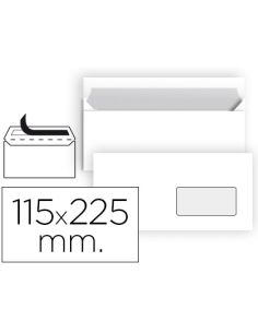 Sobre Liderpapel N 4 Blanco Americano Ventana Derecha 115X225 Mm Tira De Silicona Paquete De 25 Unidades