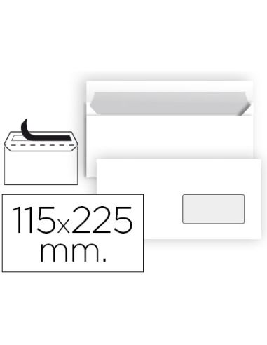 Sobre Liderpapel N 4 Blanco Americano Ventana Derecha 115X225 Mm Tira De Silicona Paquete De 25 Unidades