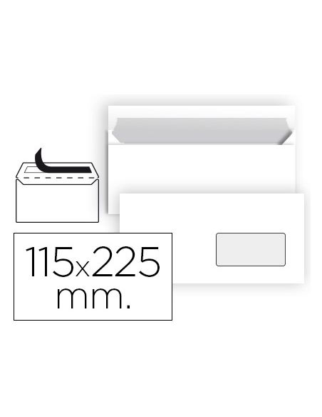 Sobre Liderpapel N 4 Blanco Americano Ventana Derecha 115X225 Mm Tira De Silicona Paquete De 25 Unidades