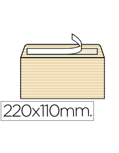 Sobre Liderpapel Verjurado Ahuesado 120 Gr Tira Silicona 110X220Mm Caja De 250 Unidades