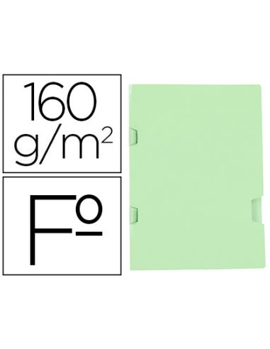 Subcarpeta Liderpapel Folio Verde Tres Uñeros Plastificada 160G/M2
