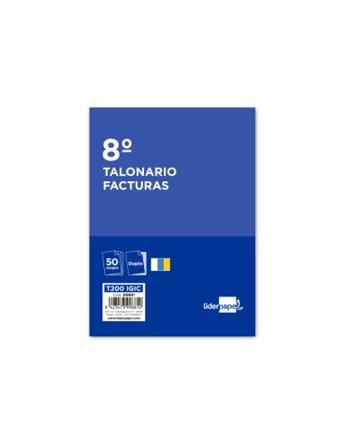Talonario Liderpapel Facturas 8º Original Y Copia T200 Con I.G.I.C
