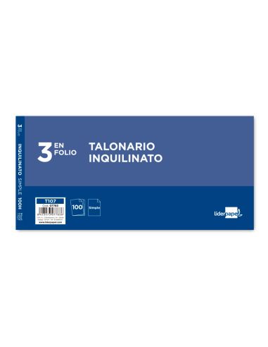 Talonario Liderpapel Inquilinato Tres En Folio 107 Con Condiciones