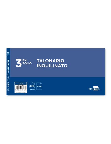 Talonario Liderpapel Inquilinato Tres En Folio 107 Con Condiciones