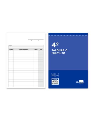 Talonario Liderpapel Multiusos Cuarto Original T199