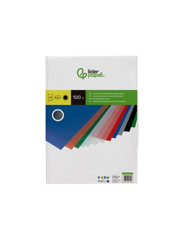 Tapa Encuadernacion Liderpapel Polipropileno A3 0.5 Mm Negro Opaco Paquete De 100 Unidades