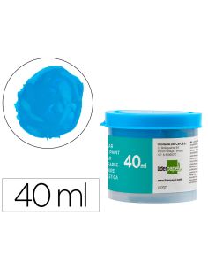 Tempera Liderpapel Escolar 40 Ml Azul Cian