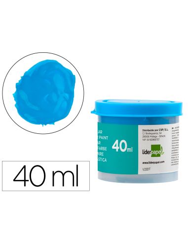 Tempera Liderpapel Escolar 40 Ml Azul Cian