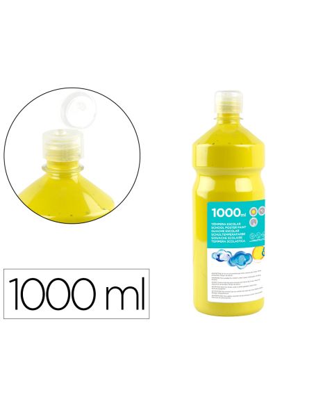Tempera Liquida Liderpapel Escolar 1000 Ml Amarillo Limon