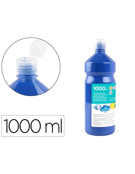 Tempera Liquida Liderpapel Escolar 1000 Ml Azul Marino