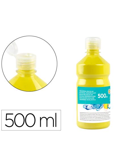 Tempera Liquida Liderpapel Escolar 500 Ml Amarillo Limon