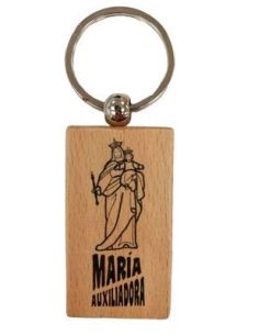 Llavero Madera Rectangular Serigrafia Auxiliadora
