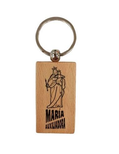 Llavero Madera Rectangular Serigrafia Auxiliadora