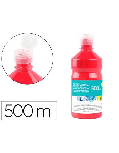 Tempera Liquida Liderpapel Escolar 500 Ml Rojo Escarlata