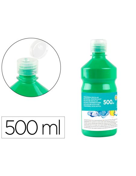 Tempera Liquida Liderpapel Escolar 500 Ml Verde