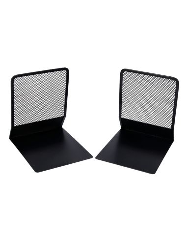 Apoyalibros Metalico Q-Connect Kf15098 Rejilla Negro Juego 165X152X135 Mm