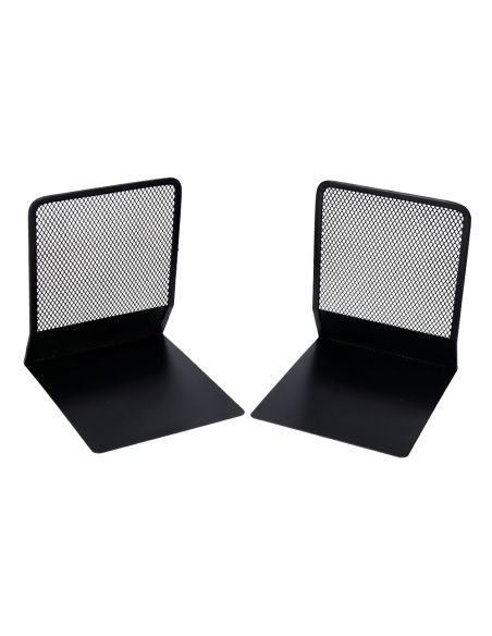 Apoyalibros Metalico Q-Connect Kf15098 Rejilla Negro Juego 165X152X135 Mm