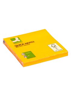 Bloc de notas adhesivas quita y pon q-connect 76x76 mm naranja neon 80 hojas 2