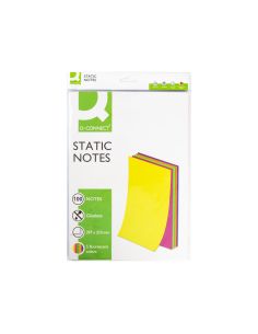 Bloc De Notas Electrostaticas Quita Y Pon Q-Connect 210X297Mm 100 Hojas 5 Colores Fluorescentes 2