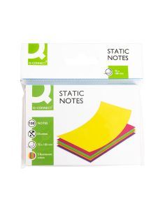 Bloc De Notas Electrostaticas Quita Y Pon Q-Connect 70X100 Mm 100 Hojas 5 Colores Fluorescentes 2