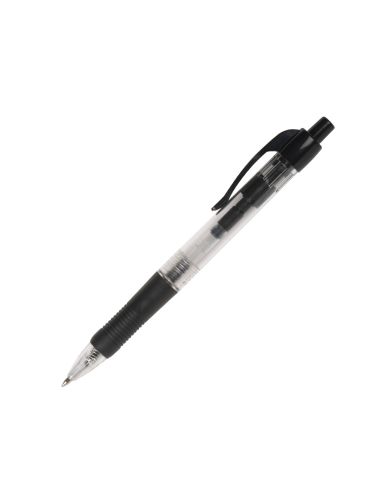 Boligrafo Q-Connect Retractil Con Sujecion De Caucho Tinta Aceite 0,7 Mm Color Negro