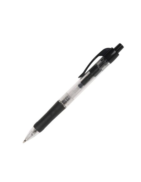 Boligrafo Q-Connect Retractil Con Sujecion De Caucho Tinta Aceite 0,7 Mm Color Negro
