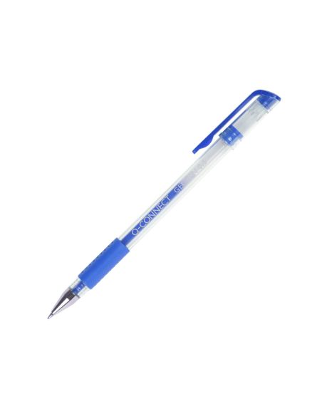 Boligrafo Q-Connect Tinta Gel Azul 0,7 Mm Sujecion De Caucho
