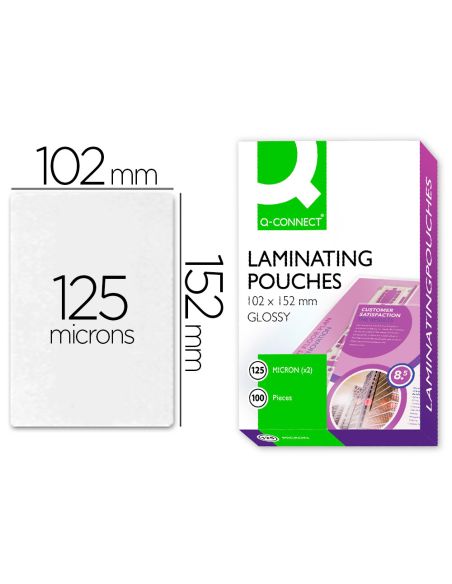 Bolsa De Plastificar Q-Connect 102 X 152 Mm 125 Mc Carnet De Futbol Caja De 100 Unidades