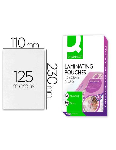 Bolsa De Plastificar Q-Connect 110 X 230 Mm 125 Mc Carnet De Conducir Caja De 100 Unidades