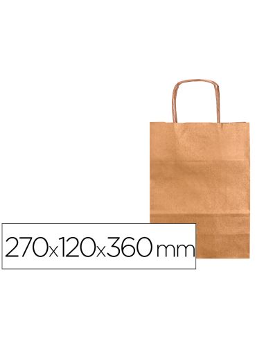Bolsa Kraft Q-Connect Natural Asa Retorcida 270X120X360 Mm