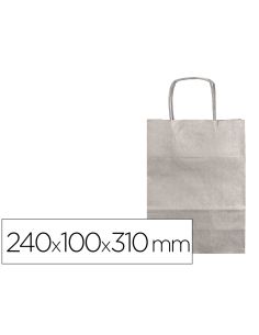 Bolsa Kraft Q-Connect Plata Asa Retorcida 240X100X310 Mm