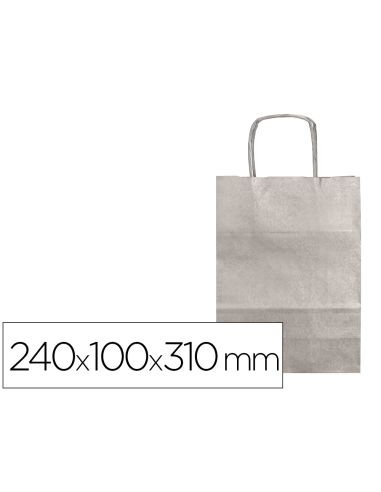 Bolsa Kraft Q-Connect Plata Asa Retorcida 240X100X310 Mm