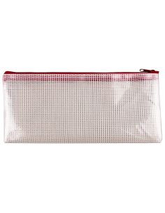 Bolsa Multiusos Q-Connect Malla Cheque 250X115 Mm Apertura Superior Con Cremallera Rojo 2