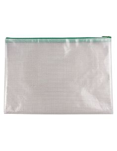 Bolsa Multiusos Q-Connect Malla Din A4 Apertura Superiorcon Cremallera Verde 2