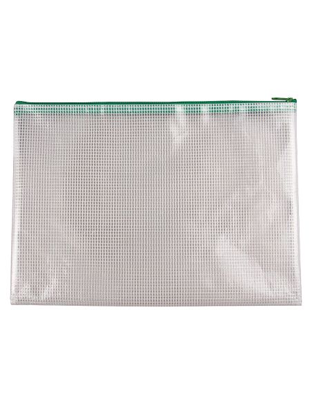Bolsa Multiusos Q-Connect Malla Din A4 Apertura Superiorcon Cremallera Verde