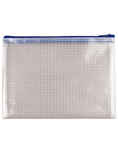 Bolsa Multiusos Q-Connect Malla Din A5 Apertura Superior Con Cremallera Azul