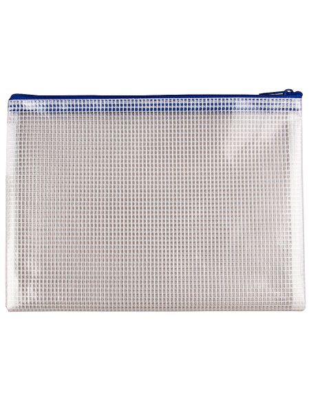 Bolsa Multiusos Q-Connect Malla Din A5 Apertura Superior Con Cremallera Azul