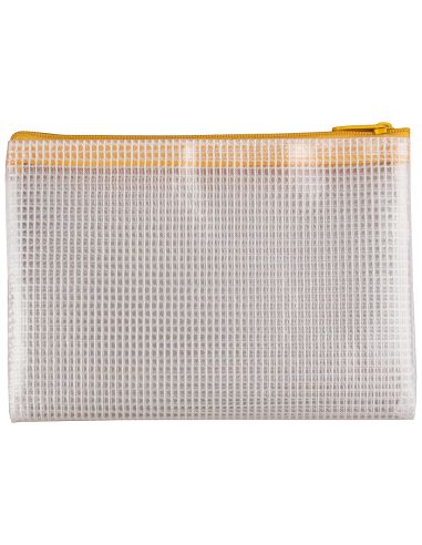 Bolsa Multiusos Q-Connect Malla Din A6 Apertura Superior Con Cremallera Amarillo