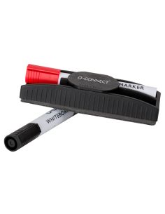 Borrador Q-Connect Magnetico Con Rotulador Rojo Y Negro Para Pizarra Blanca 2