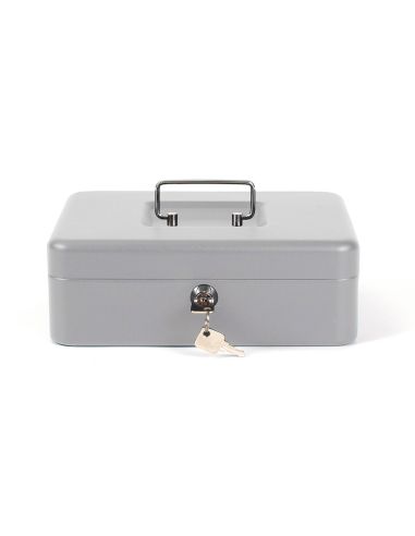 Caja Caudales Q-Connect 10" 250X180X90 Mm Plata Con Portamonedas