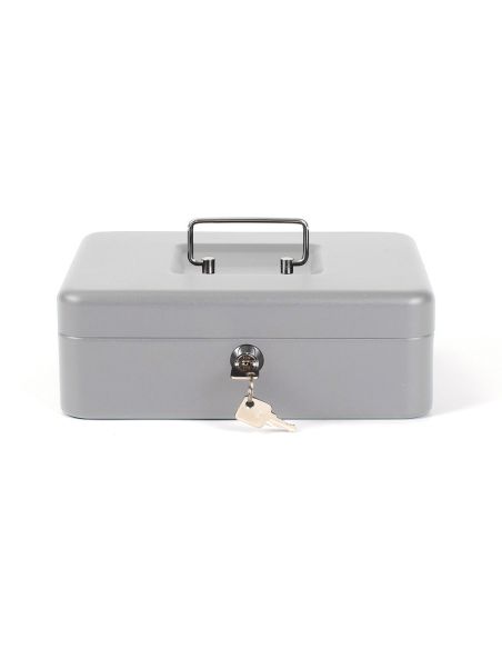 Caja Caudales Q-Connect 10" 250X180X90 Mm Plata Con Portamonedas